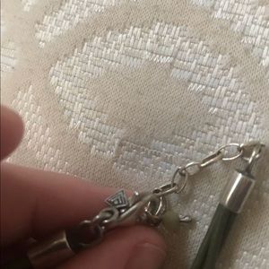 Silpada green leather/sterling silver necklace